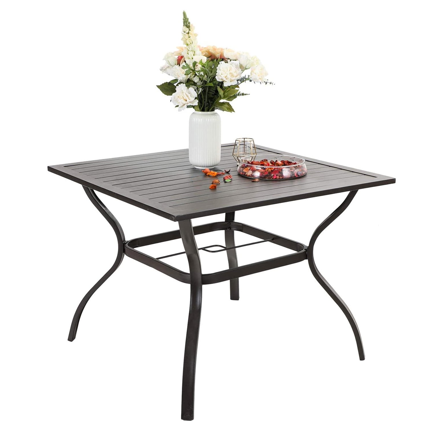 Better homes and gardens camrose farmhouse outdoor steel slat round table online