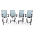 thumbnail image 1 of Sophia & William 4 Piece Outdoor Swivel Bar Stools Patio Height Chairs Padded Textilene Seat in Turquoise Blue, 1 of 6