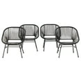 Sophia & William 4 Piece PE Rattan Wicker Chairs Outdoor Dining Chairs