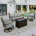 thumbnail image 1 of Sophia&William 5-Seat Patio Conversation Set Outdoor Furniture Sofa Set with 45" Fire Pit Table, Gray, 1 of 7