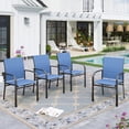 thumbnail image 1 of Sophia & William 4-Piece Textilene Outdoor Patio Dining Chair Set Metal Armchairs for Patio,Backyard,Blue, 1 of 10