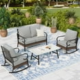 thumbnail image 1 of Sophia & William 4 Seat Patio Conversation Set,Outdoor Furniture Set with Rocking Chairs & Loveseat, Gray, 1 of 9