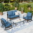thumbnail image 1 of Sophia & William 4 Seat Patio Conversation Set,Outdoor Furniture Set with Rocking Chairs & Loveseat, Pacific Blue, 1 of 9