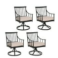 thumbnail image 1 of Sophia & William 4Pcs Swivel Patio Dining Chairs Outdoor Metal Armchairs with Cushions- Black & Beige, 1 of 6