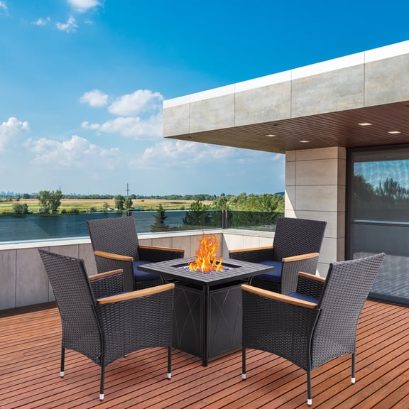 Alpha Joy 5-Piece Outdoor Fire Pit Table Set 50,000 BTU