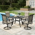 thumbnail image 1 of Sophia & William 5 Piece Outdoor Patio Dining Set 42" Round Metal Table and Padded Swivel Textilene Chairs Set, 1 of 11