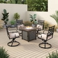 thumbnail image 1 of Sophia & William 5-Piece Outdoor Patio Dining Set 50,000 BTU Fire Pit Table and Cushioned Swivel Chairs, 1 of 11