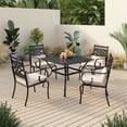 thumbnail image 1 of Sophia&William 5-Piece Outdoor Patio Dining Set Metal Cushioned Chairs and 37" Square Table Furnitre Set with 4" Cushion, Beige, 1 of 9