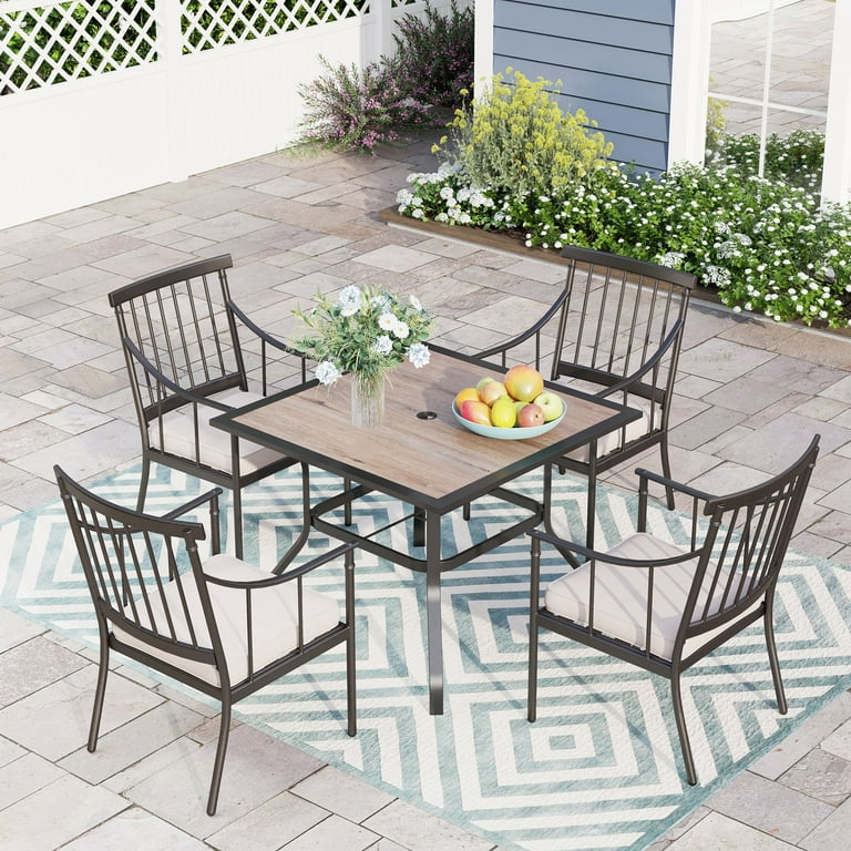 Sophia&William 5-Piece Outdoor Patio Dining Set Metal Padded