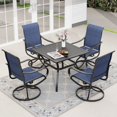 thumbnail image 1 of Sophia & William 5 Piece Outdoor Patio Dining Set Textilene Chairs and Table Furniture Set, Blue, 1 of 10