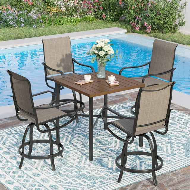 Sophia & William High Dining Height Counter 5 Piece Patio Bar Set with