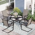 thumbnail image 1 of Sophia & William 5-Piece Patio Dining Set with C-Spring Textilene Chairs & Round Metal Table for 4-person, 1 of 8