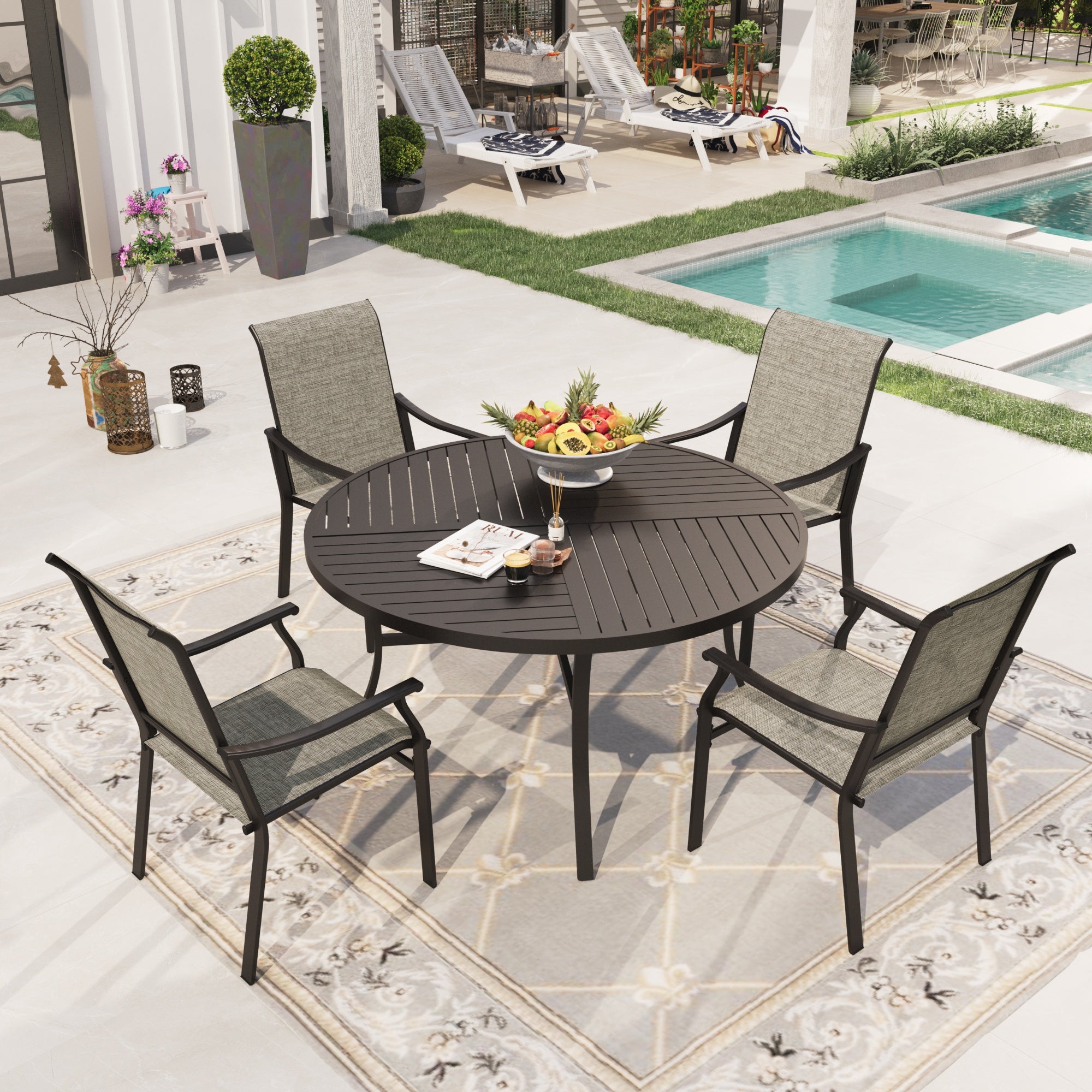Sophia & William 8Piece Outdoor Dining Set with 13 ft Double Sided