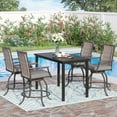 thumbnail image 1 of Sophia & William 5 Pieces Patio Outdoor Swivel Bar Bistro Set Rattan Wicker Height Chair & Rectangular Metal Table Furniture Set, 1 of 6