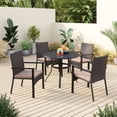 thumbnail image 1 of Alpha Joy 5 Pieces Wicker Outdoor Patio Dining Set Chairs&Table Set, 1 of 8