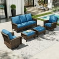 thumbnail image 1 of Sophia & William 5 Pieces Patio Furniture Set with Swivel Chairs 7-Seat Wicker Outdoor Conversation Set with 5.5" Thickened Cushions, 1 of 9