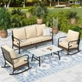 thumbnail image 1 of Sophia & William 5 Seat Patio Conversation Set,Outdoor Furniture Set with Rocking Chairs, Beige, 1 of 10
