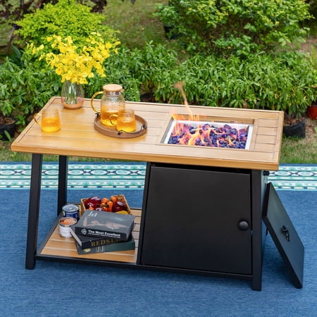 Sophia & William 50,000 BTU 46" Outdoor Rectangular Gas Fire Pit Table