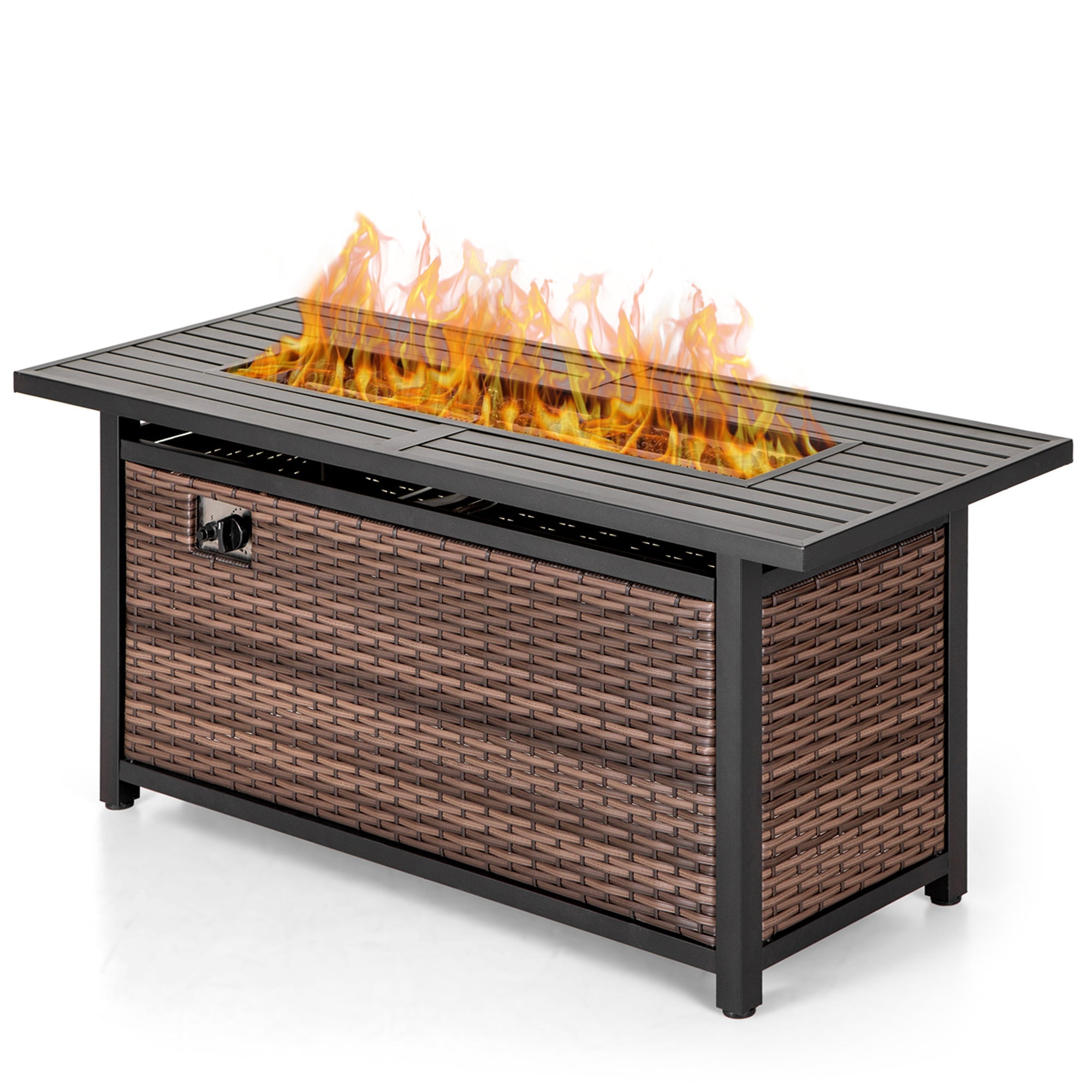 Sophia & William 56" Outdoor Propane Gas Fire Pit Table with Lid 50,000 BTU