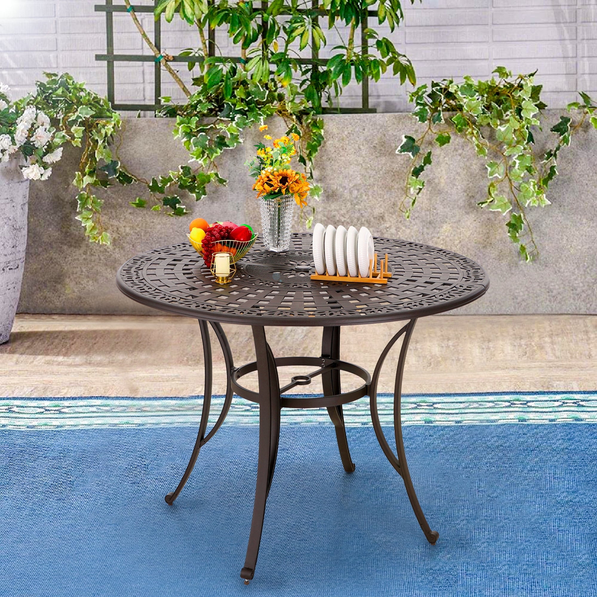 Bar Height Aluminum Bar Table Outdoor Cast Aluminum Patio Counter