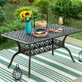 thumbnail image 1 of Sophia & William 59”Cast Aluminum Patio Dining Table with Umbrella Hole - Bronze, 1 of 6
