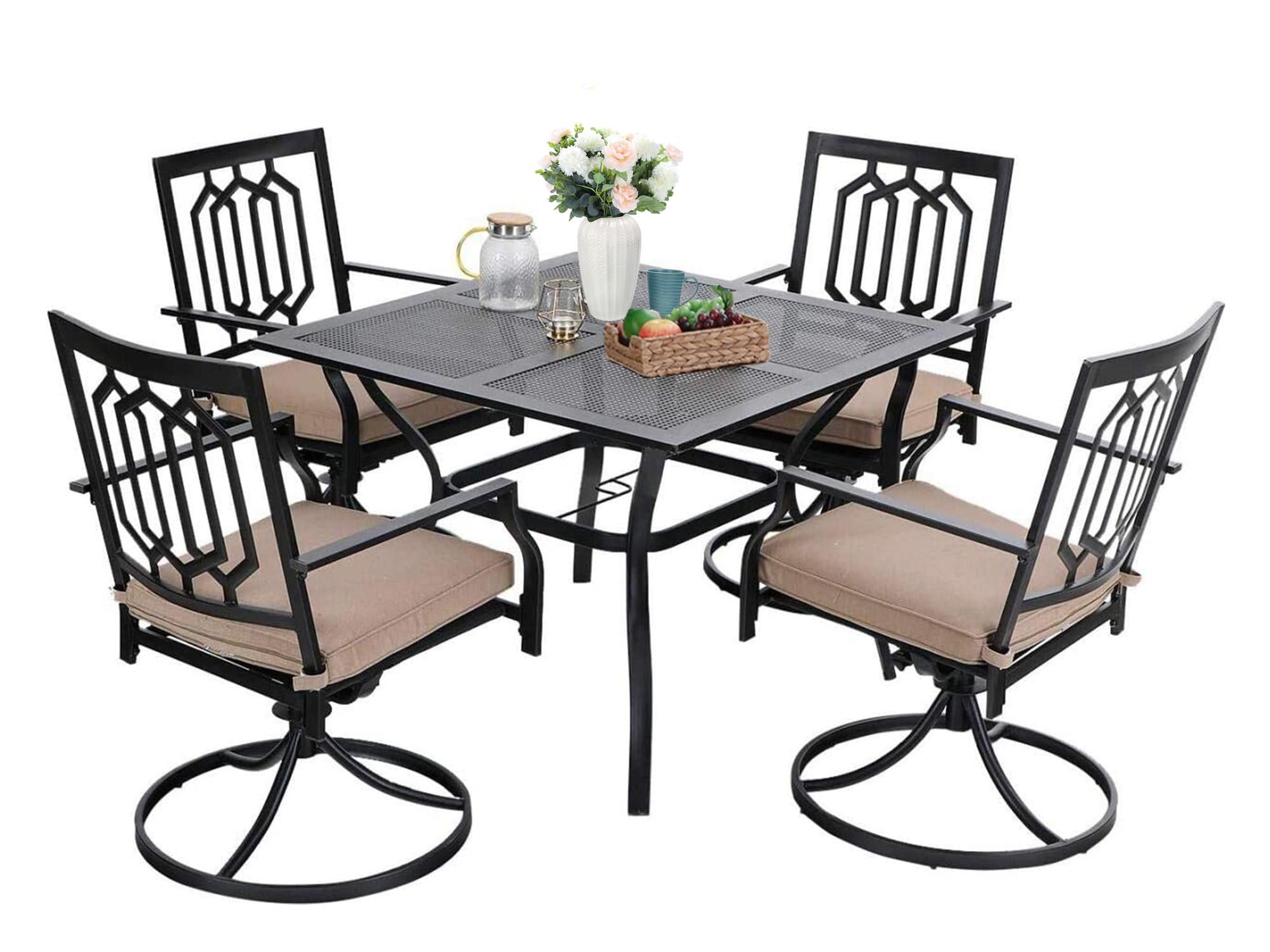 Sophia & William 5Pcs Outdoor Patio Metal Dining Set Swivel Chairs and