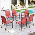 thumbnail image 1 of Sophia & William 6-Piece Outdoor Patio Dining Chairs Textilene Patio Metal Chairs for Garden, Backyard, or Poolside, Red, 1 of 10