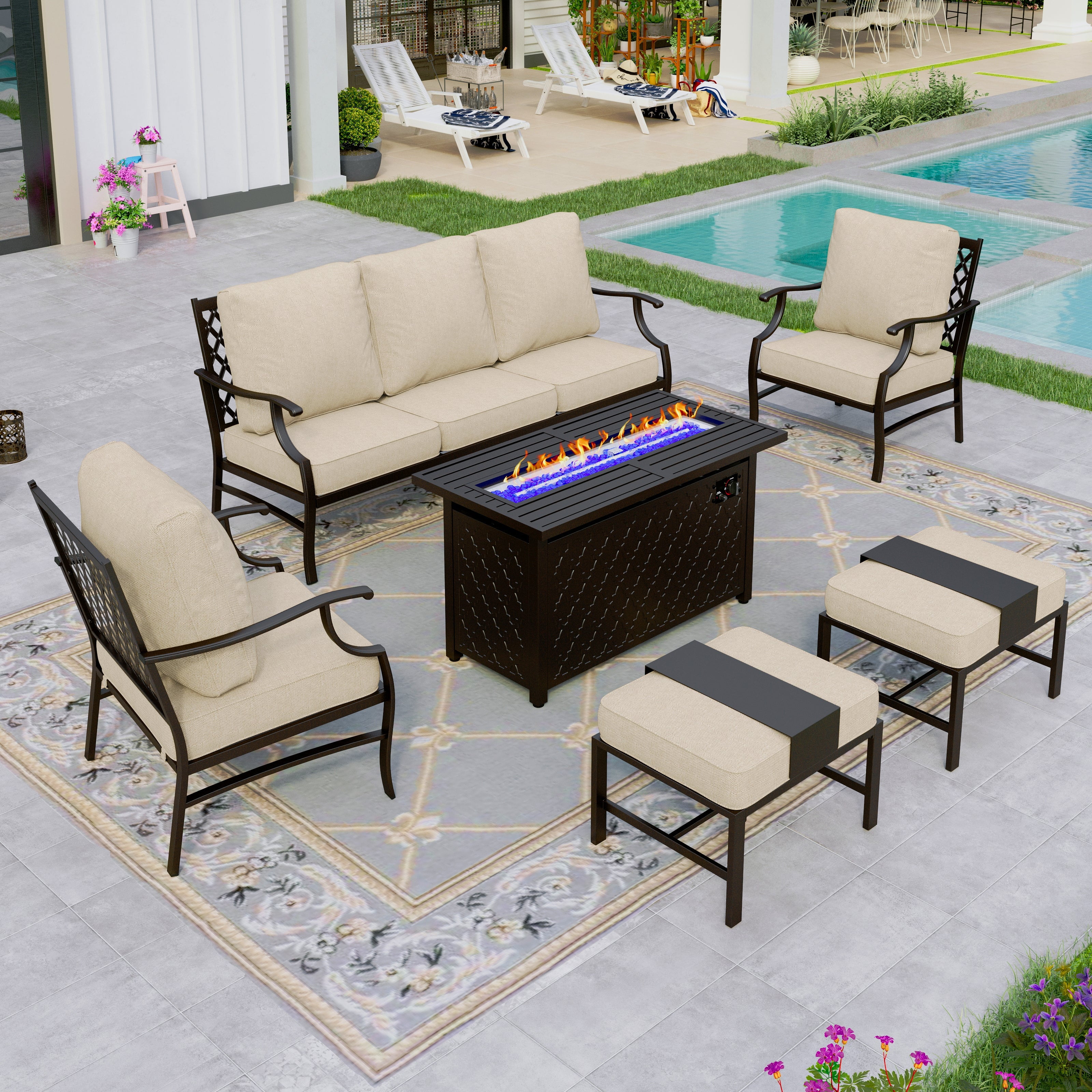 Sofa Hampton Bay Highland Point Collection Breck Sunbrella Patio