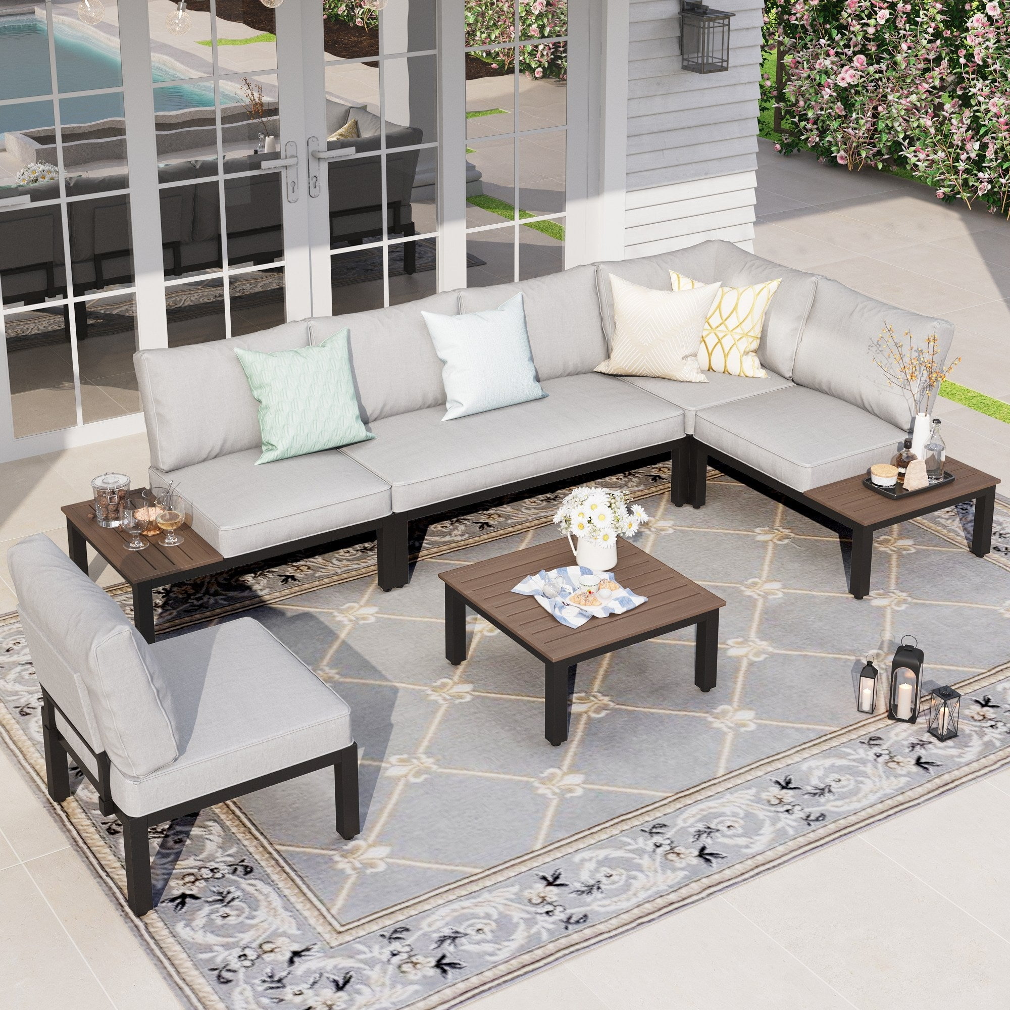 Sophia & William Outdoor Patio Sectional Sofa 