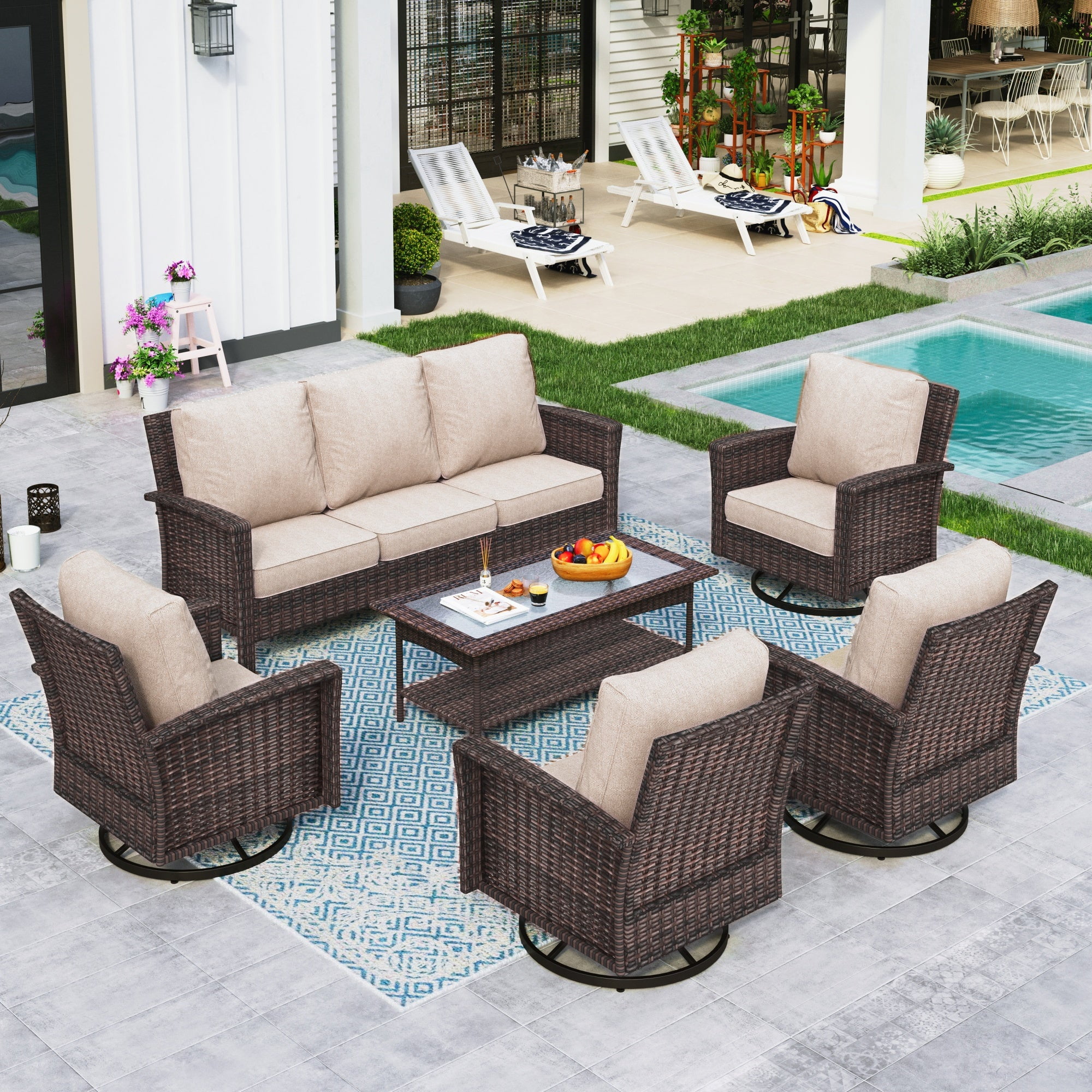 small outdoor wicker table and chairs