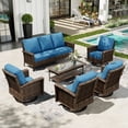 thumbnail image 1 of Sophia & William 6 Pieces Patio Furniture Set with Swivel Chairs 7-Seat Wicker Outdoor Conversation Set with 5.5" Thickened Cushions, 1 of 9