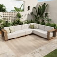 thumbnail image 1 of Sophia & William 6 Pieces Wicker Patio Furniture Set 6-Seat Outdoor Cushioned Conversation Set, Yellow-Brown & Beige, 1 of 9