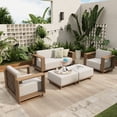 thumbnail image 1 of Sophia & William 6 Pieces Wicker Patio Furniture Set 6-Seat Outdoor Cushioned Conversation Set with 2 Sofa Chairs, Yellow-Brown & Beige, 1 of 10