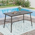 thumbnail image 1 of Sophia & William 67" Rectangular Metal Outdoor Patio Bar Height Table for 6 w/Umbrella Hole- Black, 1 of 6