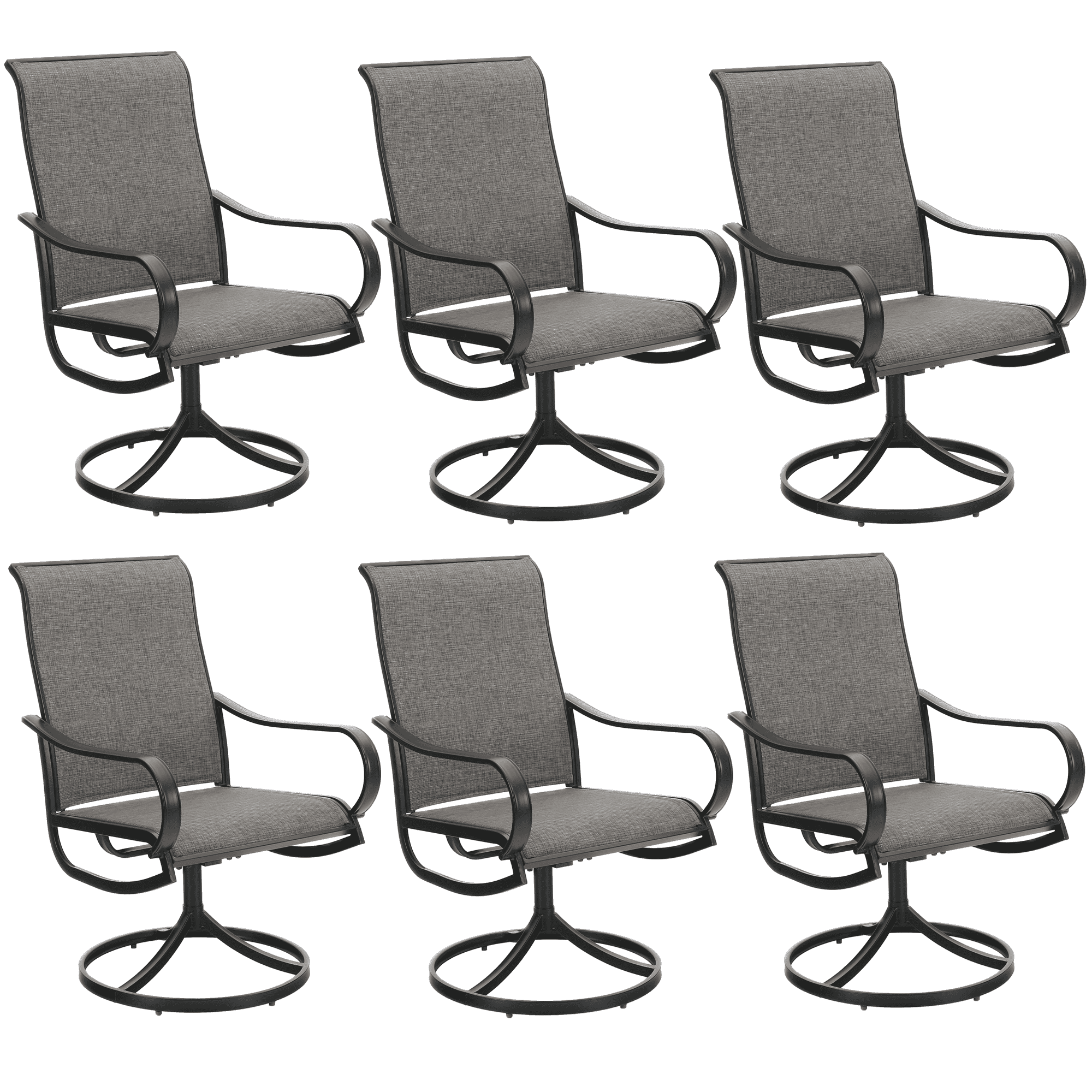 Sophia & William 6Pcs Outdoor Furniture Patio Dining Swivel Chairs Set