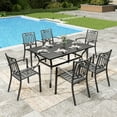 thumbnail image 1 of Sophia & William 7 Piece Metal Outdoor Patio Dining Sets Furniture Set with Rectangular Table and 6 Stackable Chairs, 1 of 8