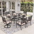 thumbnail image 1 of Sophia & William 7-Piece Outdoor Patio Dining Set Metal Swivel Chairs and Table Furniture Set with Cushions for 6, Beige, 1 of 10