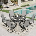thumbnail image 1 of Sophia & William 7 Piece Outdoor Patio Dining Set Textilene Chairs and 54" Round Table Furniture Set, Gray, 1 of 6