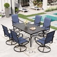thumbnail image 1 of Sophia & William 7 Piece Outdoor Patio Dining Set Highback Textilene Chairs and Metal Table Furniture Set, Blue, 1 of 10