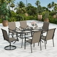 thumbnail image 1 of Sophia & William 7-Piece Outdoor Patio Dining Set with 2 Swivel Textilene Chairs, 4 Fixed Textilene Chairs and 1pc Rectangle Metal Table for 6, 1 of 13
