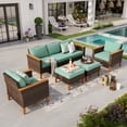 thumbnail image 1 of Sophia & William 7-Piece Outdoor Wicker Conversation Set Patio Furniture Set with Turquoise Cushions, 1 of 7