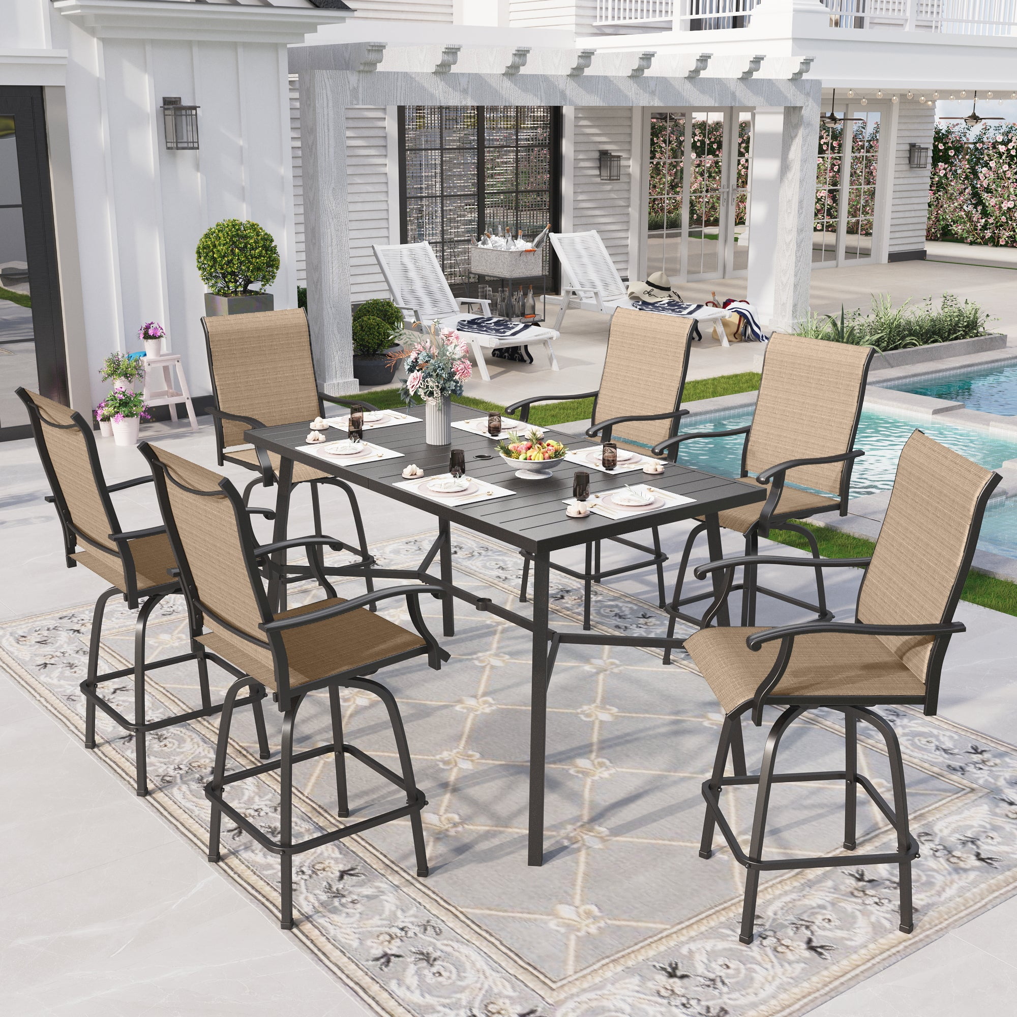Bar Height Piece Aluminum Patio Set Sophia William Pieces Patio