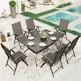thumbnail image 1 of Sophia&William 7 Pieces Aluminum Alloy Patio Dining Set Table and Chairs Set for 6 - Black, 1 of 8