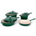 thumbnail image 1 of Sophia & William 7 Pieces Enameled Cast Iron Nonstick Cookware Set, Emerald, 1 of 8
