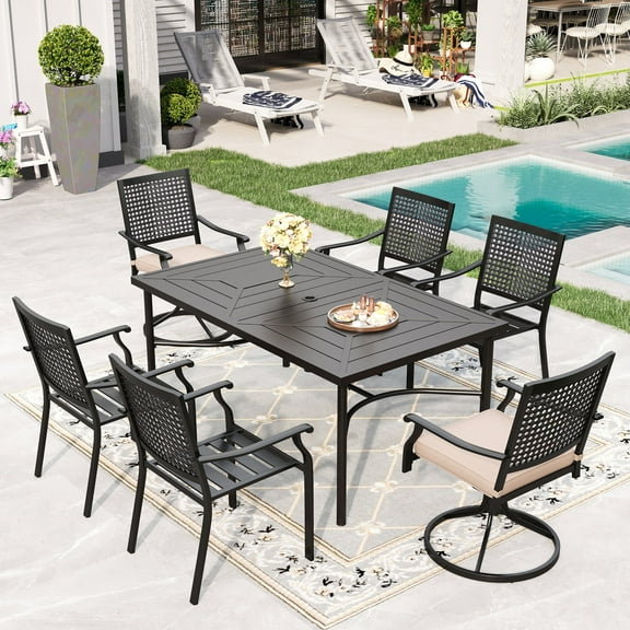 Sophia & William 7 Pieces Metal Patio Dining Set Outdoor Table and Chairs Furniture Set