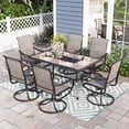 thumbnail image 1 of Sophia & William 7 Pieces Metal Patio Dining Set Swivel Padded Chairs and Table Set, 1 of 7