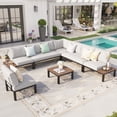 thumbnail image 1 of Sophia & William 7 Pieces Metal Patio Furniture Set Outdoor Sectional Conversation Sofa Set with Coffee Table, Light Grey Cushion, 1 of 8