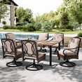 thumbnail image 1 of Sophia & William 7 Pieces Outdoor Patio Dining Set Swivel Cushioned Chairs and Wood-like Table Set for 6, 1 of 7