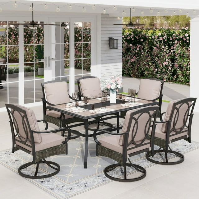 Sophia&William 7 Piece Outdoor Patio Dining Set, Outside Furniture