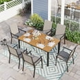 thumbnail image 1 of Sophia & William 7 Pieces Outdoor Patio Dining Set Textilene Chairs & Steel Table Set for 6-person, 1 of 9